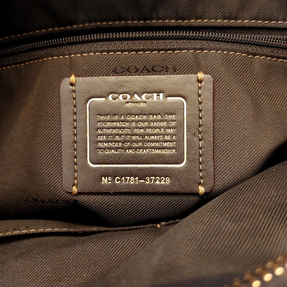 Coach Taylor Signature "C" All Tote/Satchel Bag/Purse Khakis & Brown - Picture 5 of 16